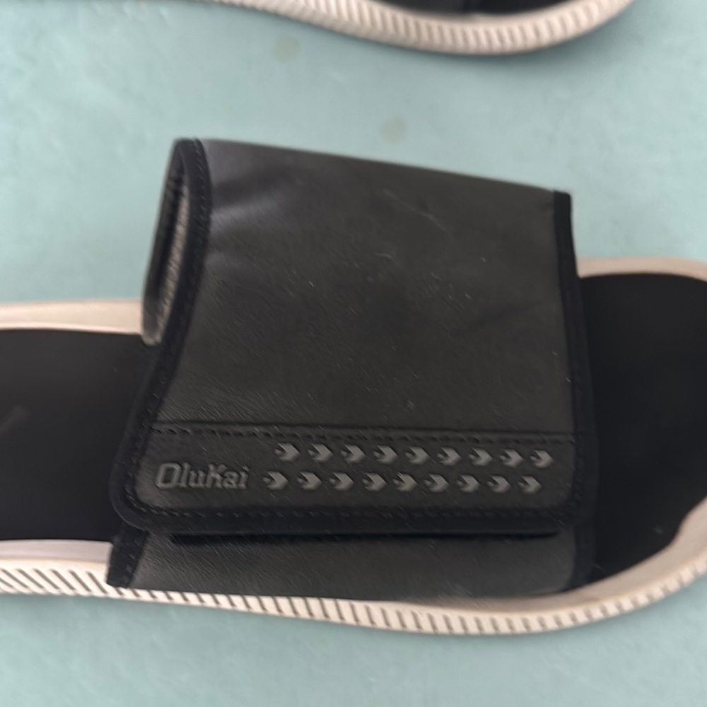 OluKai Black Slide Sandals - Picture 2 of 6